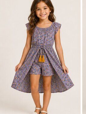 Floral Dress w/ Shorts Niña S 🌼 Vestido Floral Con Short 💜